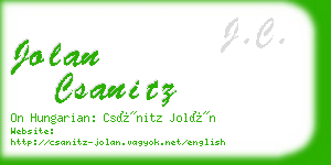 jolan csanitz business card